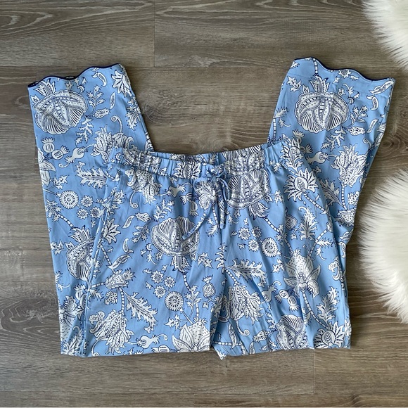 🩵💙 Roller Rabbit x Target Women's Floral Vines Long Sleeves & Pants PJ Set Blue - Picture 7 of 11